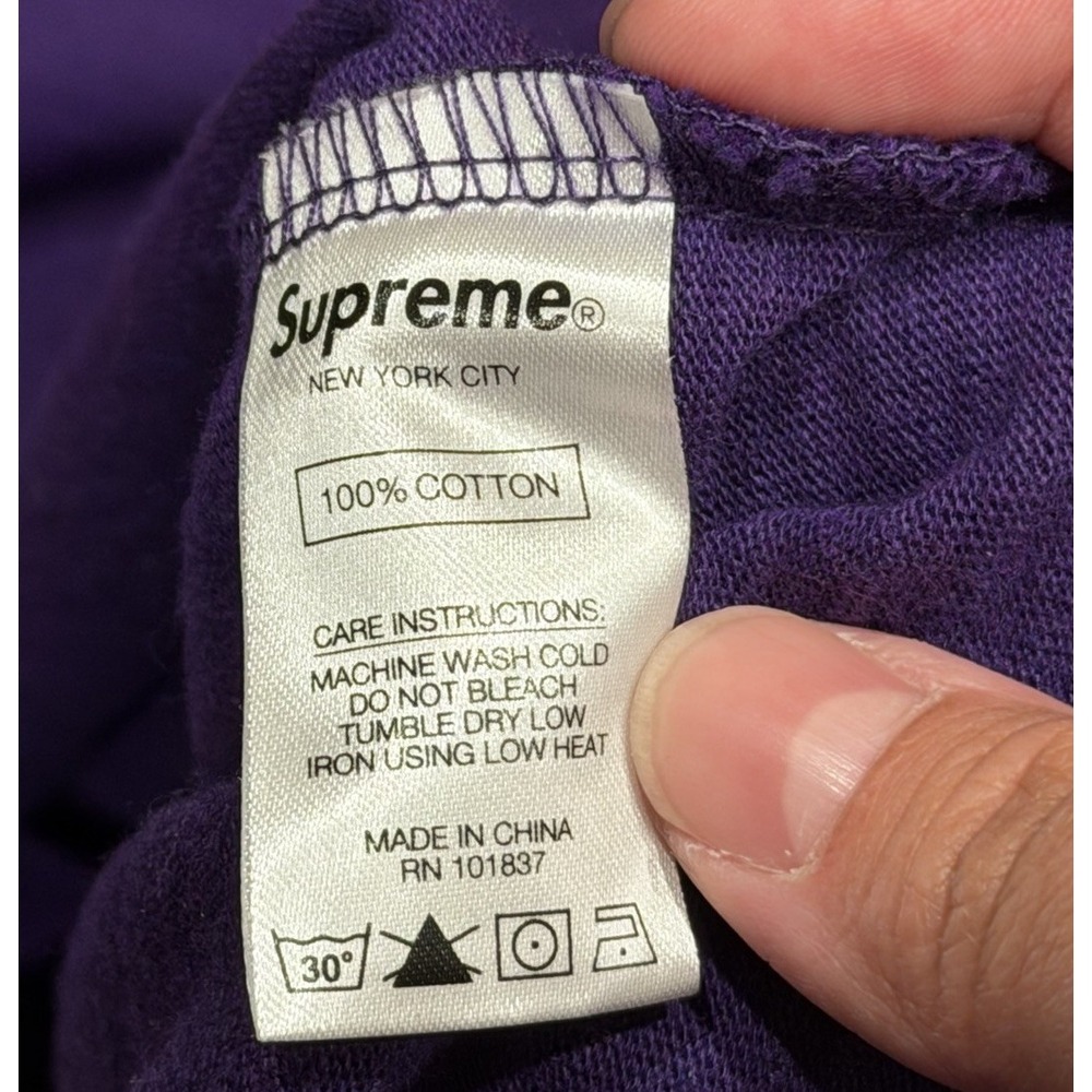 2 Supreme Small Box Logo Tee Shirts Teal Blue & Royal‎ Purple Men's Size M - Picture 12 of 14